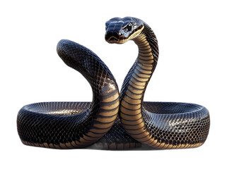 Majestic king cobra isolated on a transparent background