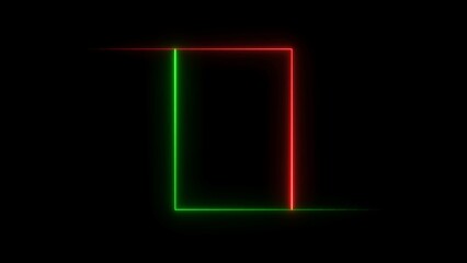 glowing neon frame icon illustration on black background.