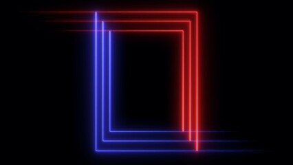 glowing neon frame icon illustration on black background.