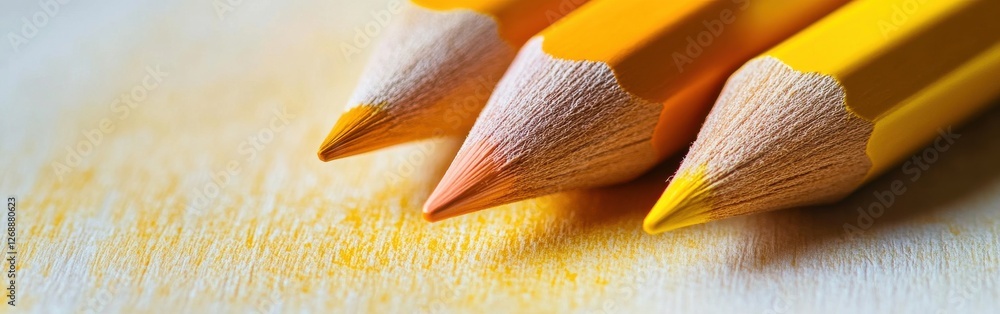 Poster pencil strokes create a soft gradient in muted yellow tones, highlighting artistic potential and cre