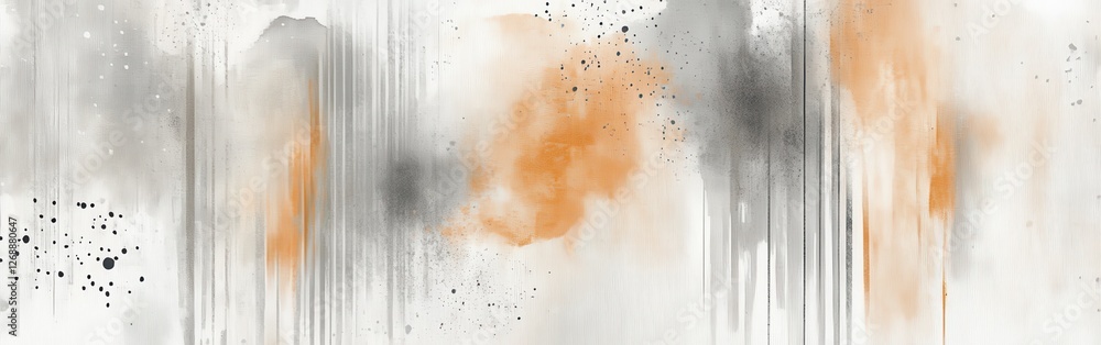 Poster Muted gray and amber abstract artwork featuring pencil strokes with a harmonious blend of colors and textures