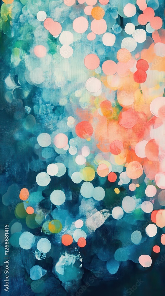 Poster vibrant aqua and coral bokeh lights create a mesmerizing abstract background for artistic inspiratio
