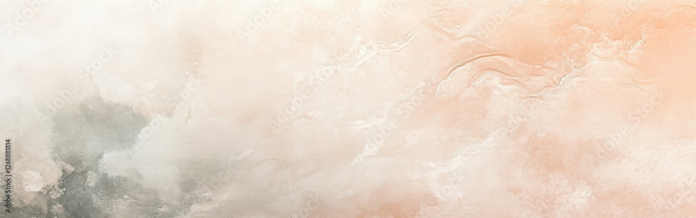Poster Soft peach and grey watercolor blend creating a tranquil background for artistic expression