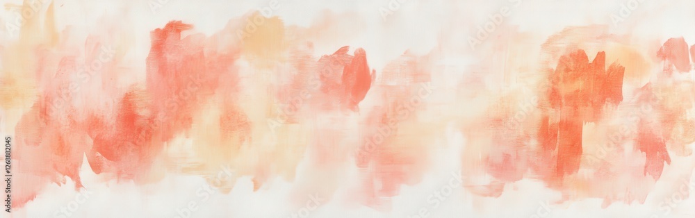 Poster soft pencil strokes create a muted coral artwork that evokes calmness and tranquility in a serene at