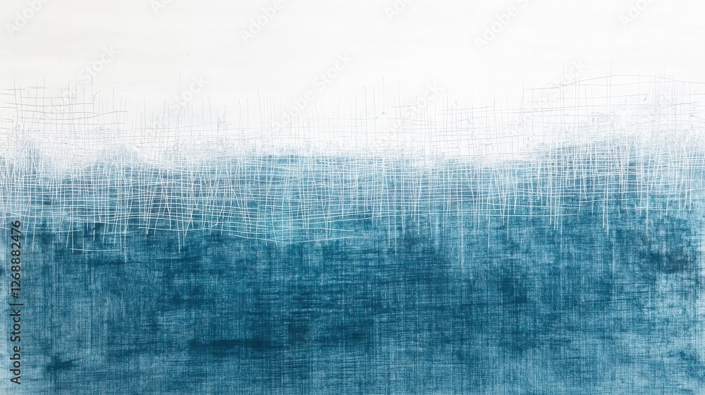 Poster smooth pencil strokes create soft textures in muted teal and white, showcasing an abstract compositi