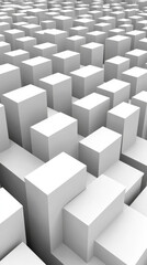 Obraz premium Abstract white cubes create chaotic pattern
