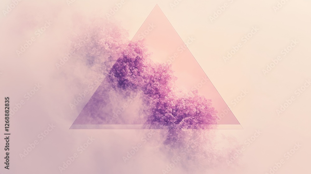 Aufkleber soft pastel triangle design surrounded by ethereal clouds creates a calming atmosphere for modern ar