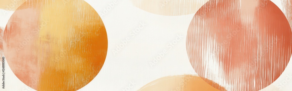 Leinwandbilder Soft negative space design featuring warm colored circles on a light background for a calming aesthetic