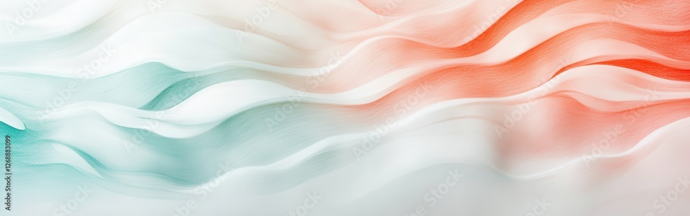 Aufkleber Subtle waves of color on a minimalist background create a serene artistic expression