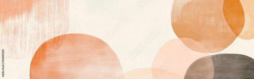 Poster gradient design showcases minimalism through soft pencil strokes and overlapping circular shapes in 