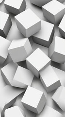 White cubes in abstract arrangement