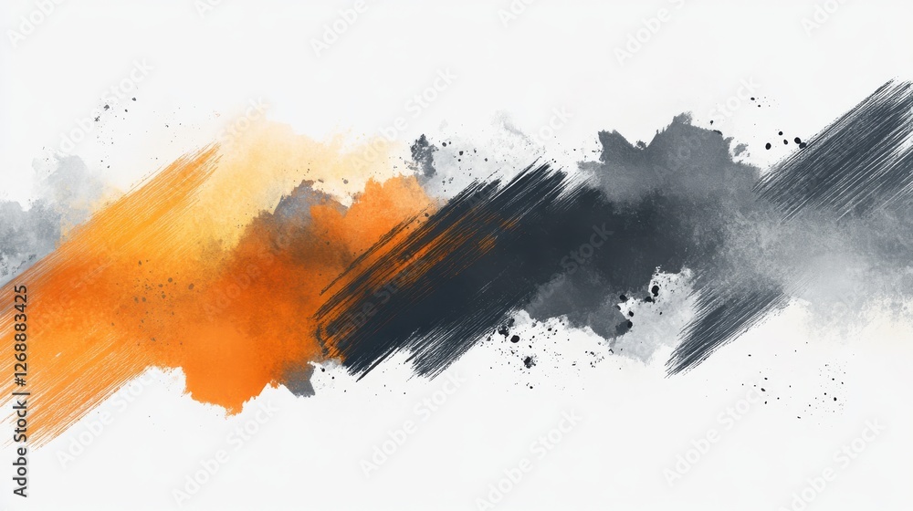 Poster Minimalist pencil strokes create a dynamic contrast of colors with abstract patterns and textures on a simple background