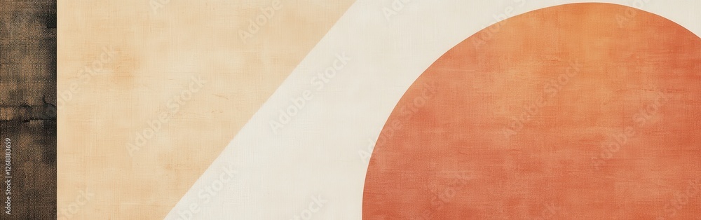 Poster geometric abstract design featuring soft tones and minimalist forms in a harmonious arrangement