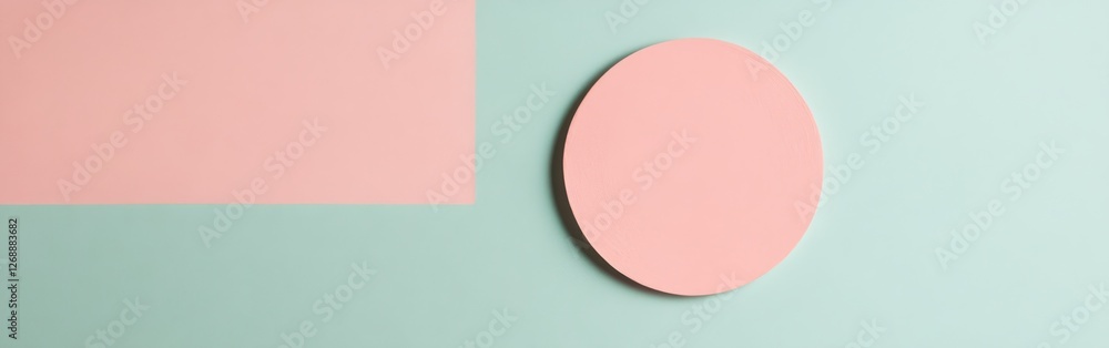 Poster Minimalist composition featuring negative space with pastel colors in a serene setting