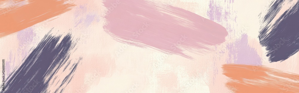 Aufkleber chaotic brush marks in muted peach tones create a unique minimalist design ideal for modern decor