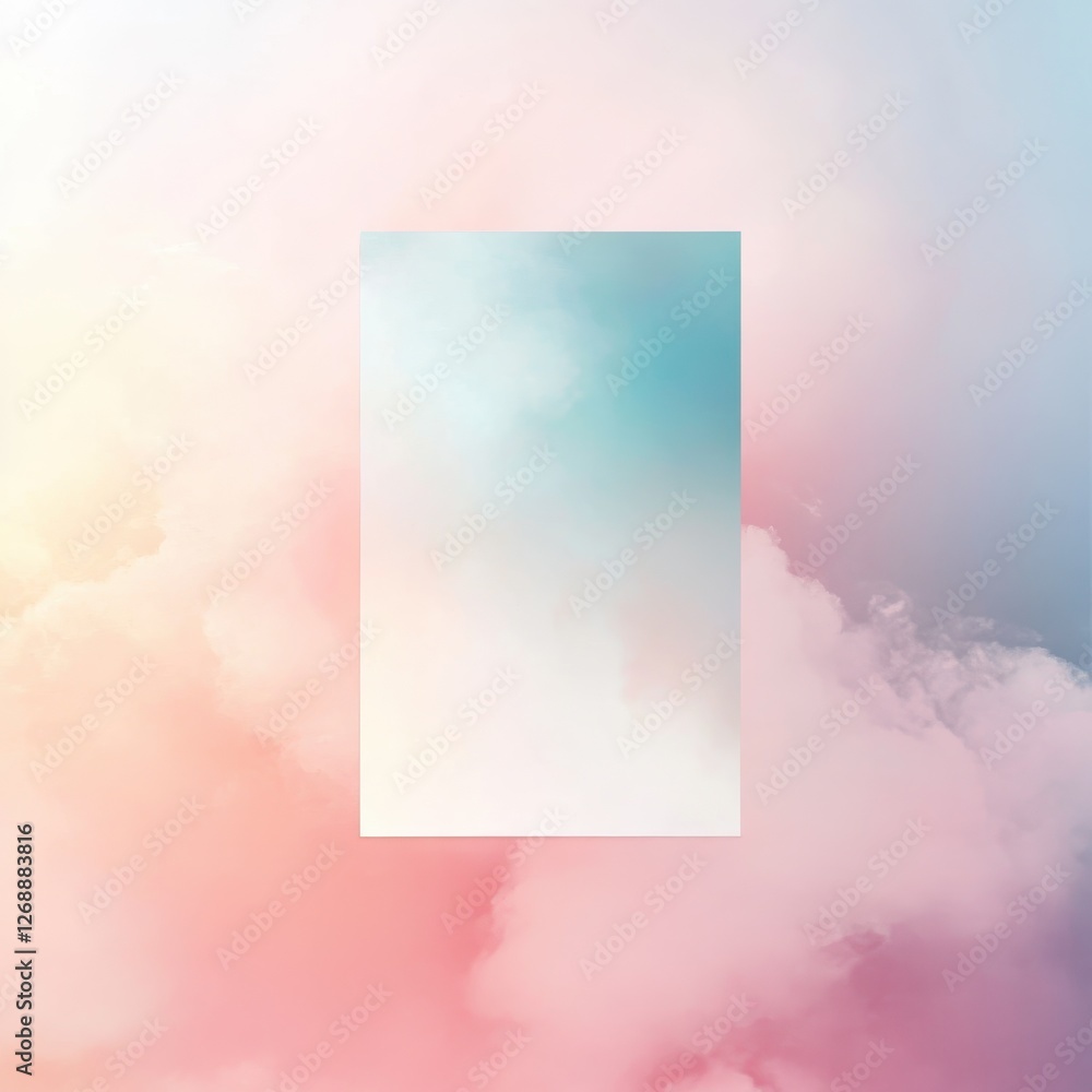 Aufkleber Soft pastel gradient background with calming colors creating an ethereal atmosphere for creative projects