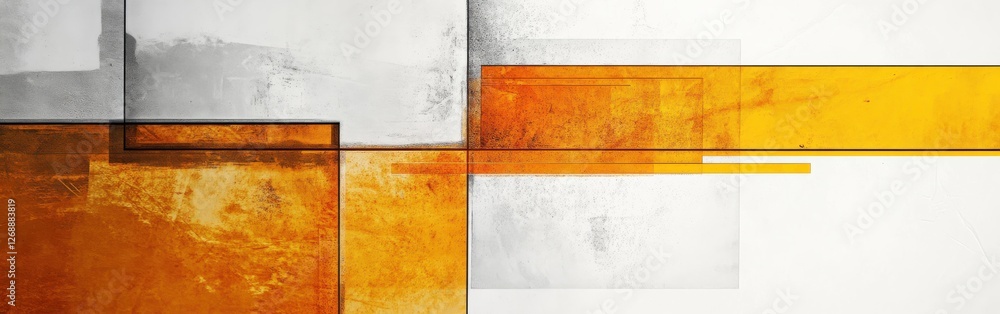 Fototapete minimalist design featuring amber and gray patches softly dissolving into one another at a contempor