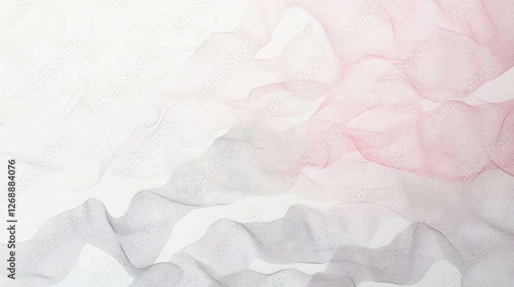 Aufkleber soft textured waves create a calming atmosphere in an abstract composition on an elegant white backg