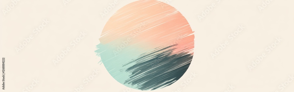 Aufkleber elegant gradient of pencil strokes creates a serene circular composition with pastel colors and dyna