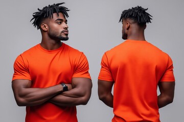 A man with dreadlocks standing with his arms crossed in front of his back