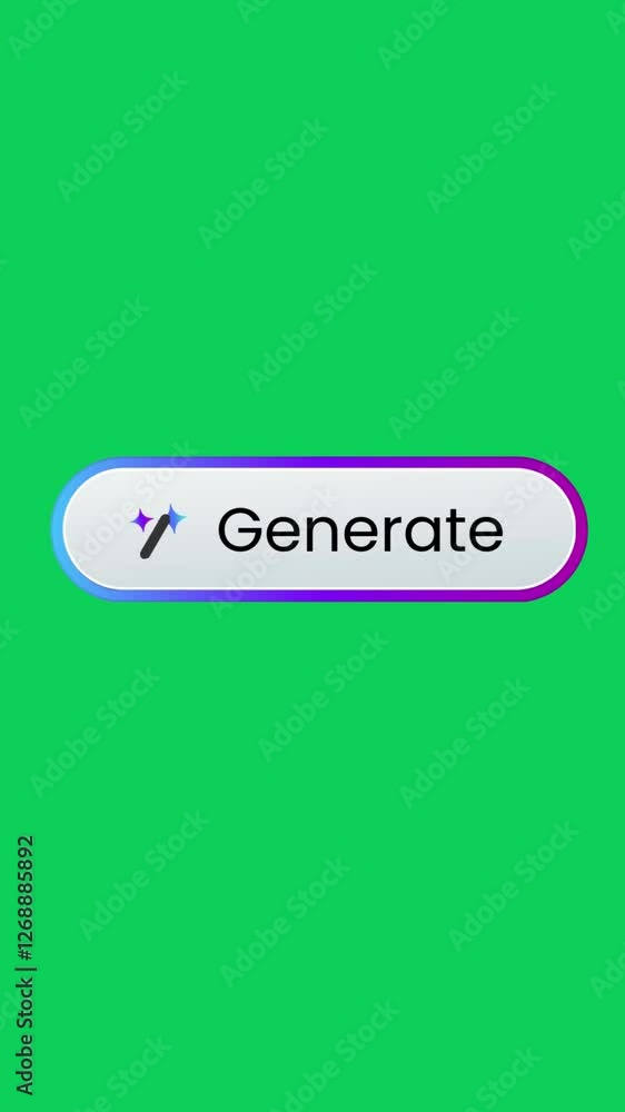 Aufkleber ai button generate design click to generative ai artificial intelligence vertical video green screen