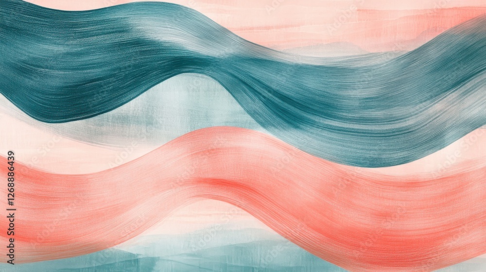 Aufkleber soft abstract pencil strokes create waves of color in light pastel shades blending harmoniously on c
