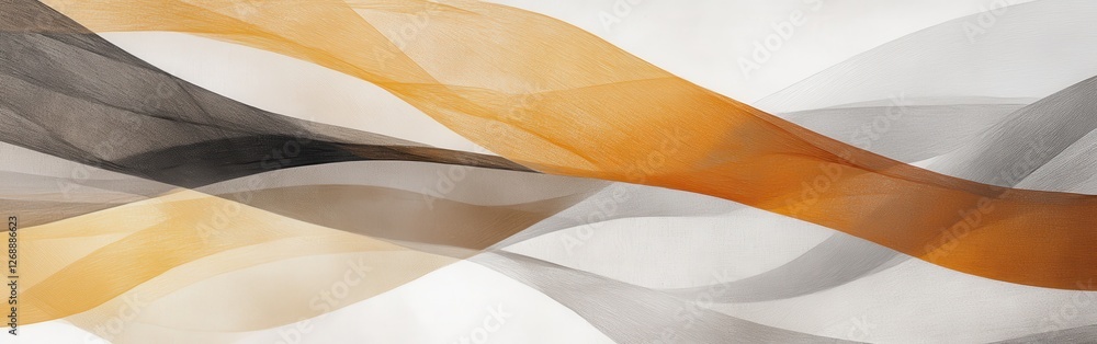 Fototapete Abstract pencil strokes create layered textures in muted amber hues with gentle contrasts of gray and black for a dynamic composition