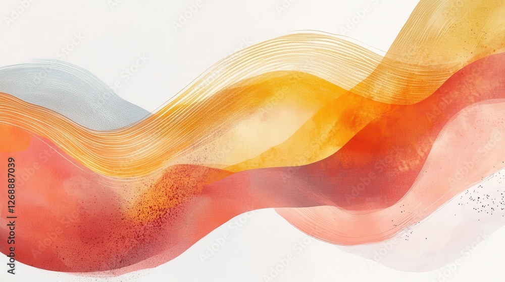 Aufkleber Flowing abstract composition with pencil strokes showcasing vibrant colors in a harmonious blend