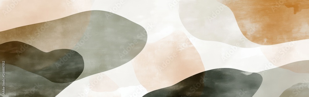 Poster Abstract pencil strokes create a unique background with earthy tones and soft curves for artistic inspiration and design applications