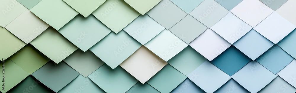 Fototapete Colorful abstract gradient featuring square patterns with soft transitions and a calm palette in serene shades