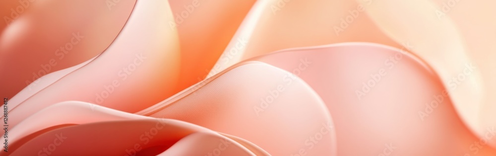 Poster elegant abstract monochromatic design in muted peach tones showcasing delicate textures and soft cur