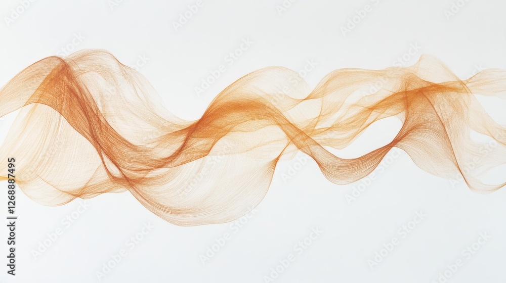 Fototapete Flowing lines of pencil strokes create abstract patterns in warm hues against a light backdrop