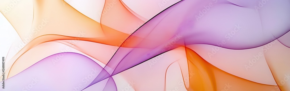 Poster abstract curved lavender and peach shapes create a fluid and harmonious composition