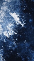 Exploring the depths of midnight blue and white in an abstract composition that evokes emotion and contemplation