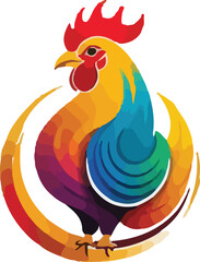 Cock vector design, Cock logo and icon Design, Colorful Cock Illustration vector design