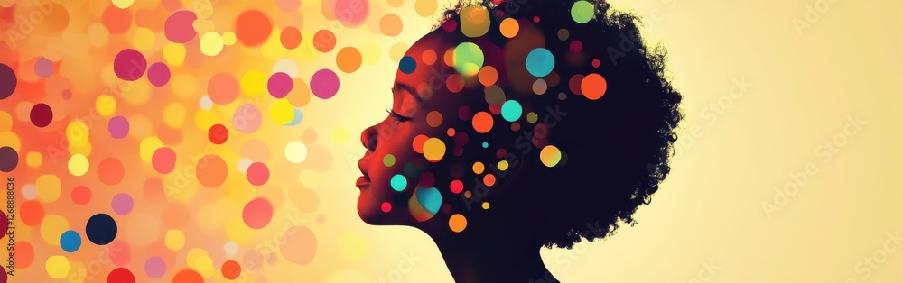 Poster child glowing with vibrant colors in a creative visual representation capturing imagination and joy