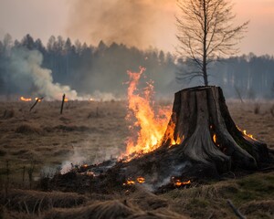 Fototapeta premium fire in the forest