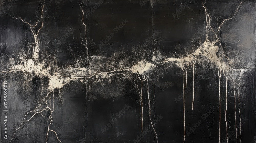 Leinwandbilder Rugged charcoal concrete surface revealing texture and intricate patterns in a dramatic interplay of light and shadow