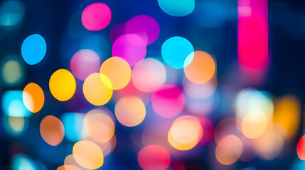 Fototapeta premium City night bokeh lights, abstract background