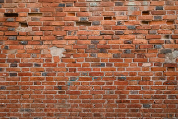 Incomplete old brick wall