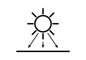 Icono negro de radiaci&oacute;n solar del sol