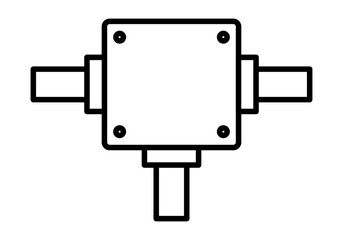 Icono negro de tuberías en una válvula 