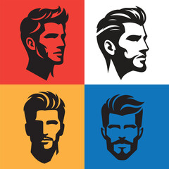 Barbershop vintage logo design template EPS