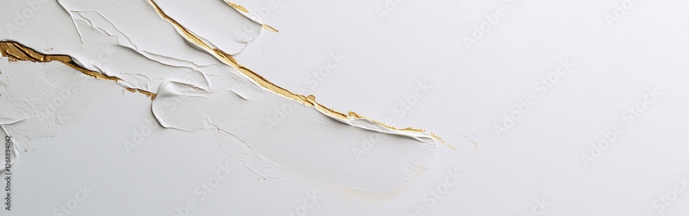 Poster soft white canvas with muted gold accents creating a minimalistic artistic expression in contemporar