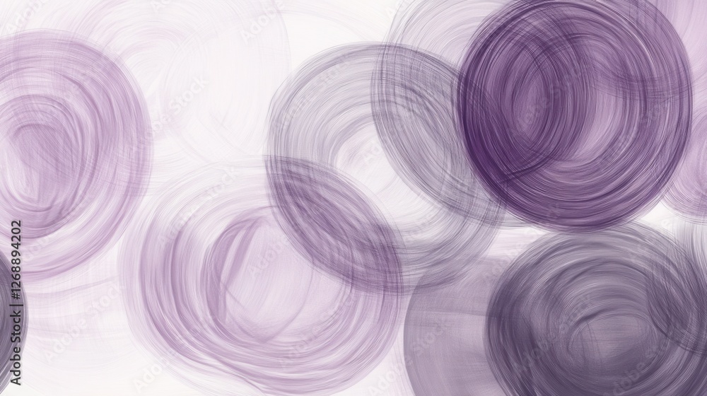 Poster gradient of soft pencil strokes creates a dreamy atmosphere with blurred circular forms in purple to