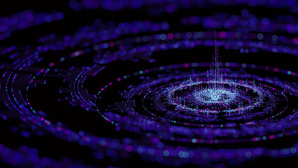 Big data artificial intelligence machine learning neural network flow complex information science innovation technology data analysis visualization cyberspace future. 3d rendering..