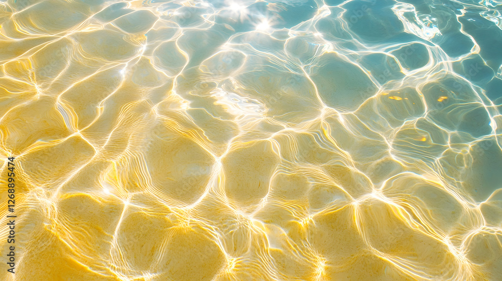 Poster breathtaking underwater abstract seascape featuring mesmerizing patterns of vibrant rippling waves a