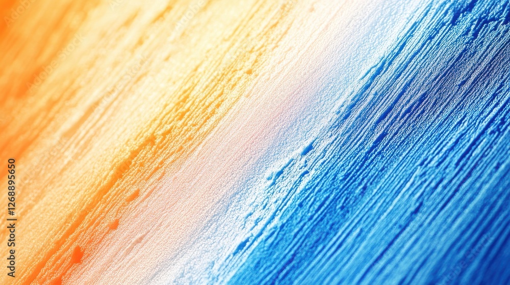 Aufkleber minimalist pencil strokes create a smooth gradient transition from warm orange to cool blue tones