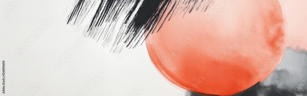 Poster elegant pencil strokes create a harmonious abstract circle with soft colors and textures in a contem