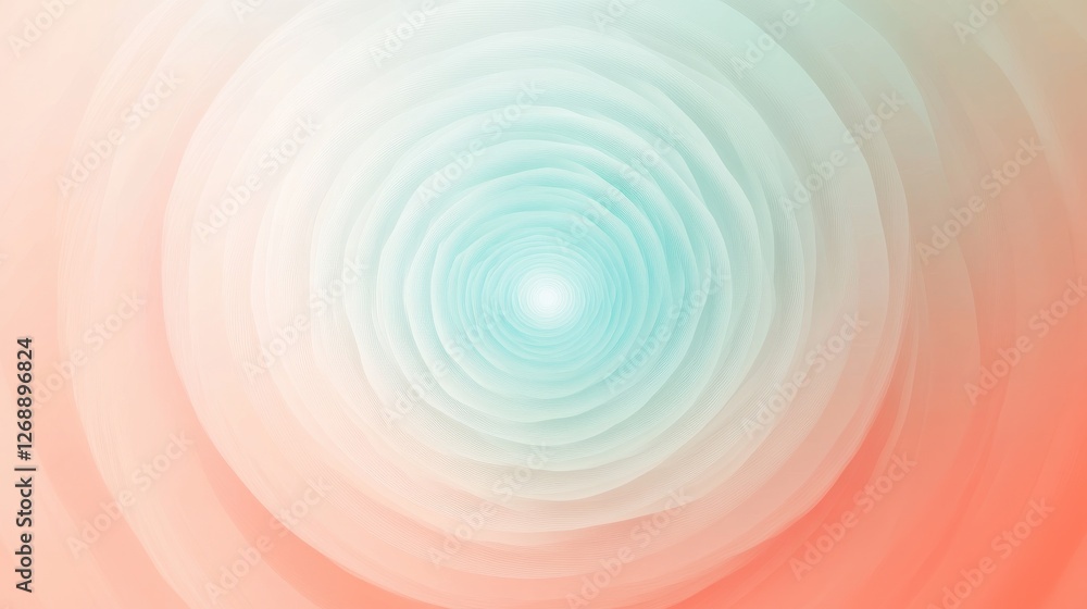 Aufkleber gradient swirl of pastel coral and mint colors creating a calming vortex effect
